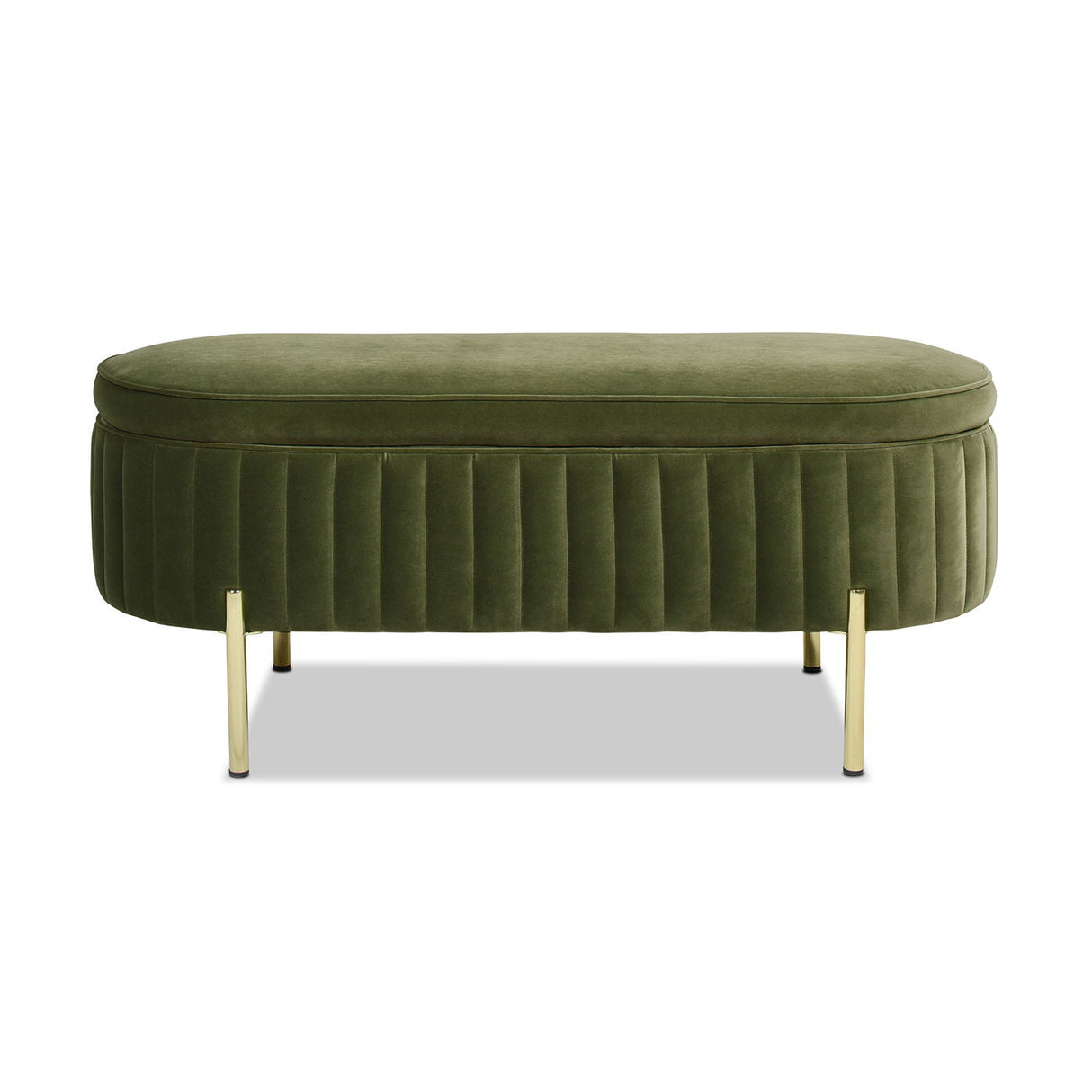 Chloe - Modern Glam Storage Bench - Olive Green by Couch.com
