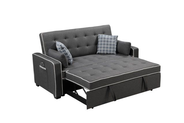Cody - Modern Fabric Sleeper Sofa With 2 USB Charging Ports And 4 Accent Pillows - Gray by Couch.com