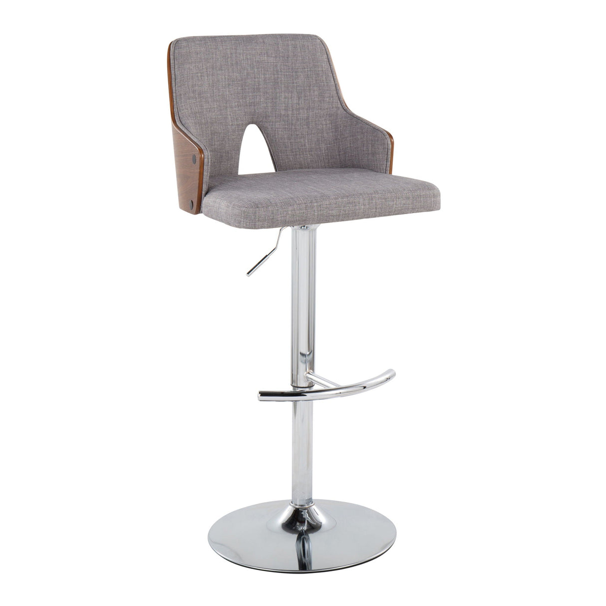 Stella - Contemporary Adjustable Barstool Stool With Swivel With Rounded T Footrest (Set of 2) by Couch.com