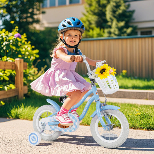 12 Inch Kids Bike with Adjustable Handlebar and Seat for 3-4 Year Old