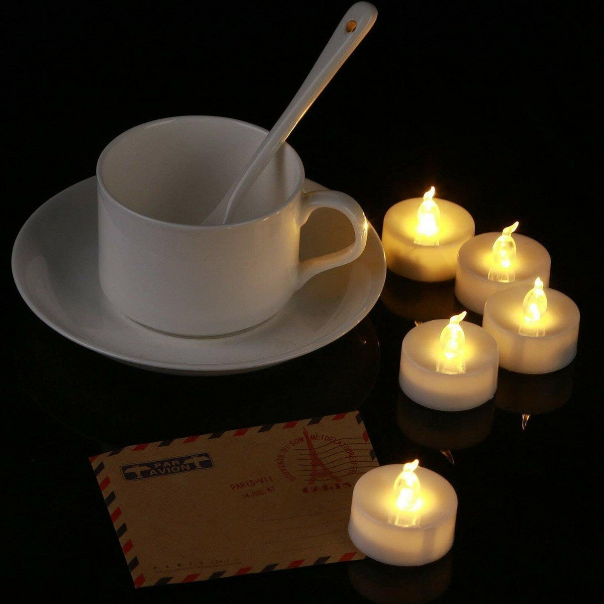 12Pcs Battery Operated LED Tea Lights Candles Flameless Wedding Decor Realistic and Bright Flickering Holiday Gift Flameless LED Electric Candles for Seasonal & Festival Party Home Decoration