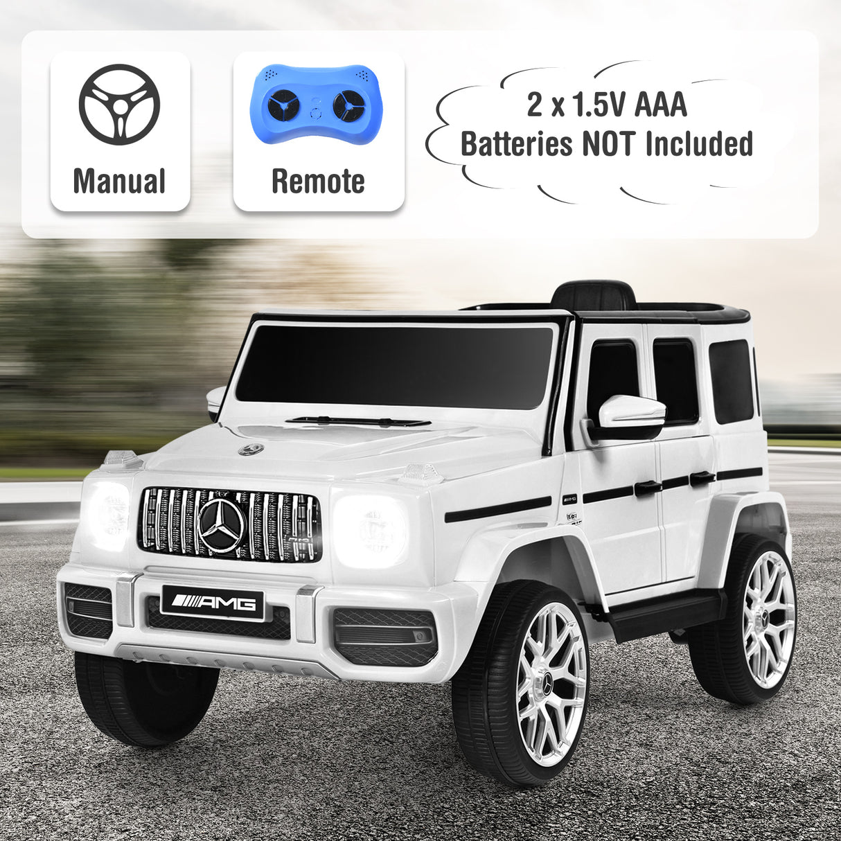 12V Mercedes-Benz G63 Licensed Kids Ride On Car with Remote Control-Red