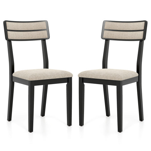 Modern Dining Chairs Set of 2 with Tilt Backrest for Dining Room-Black
