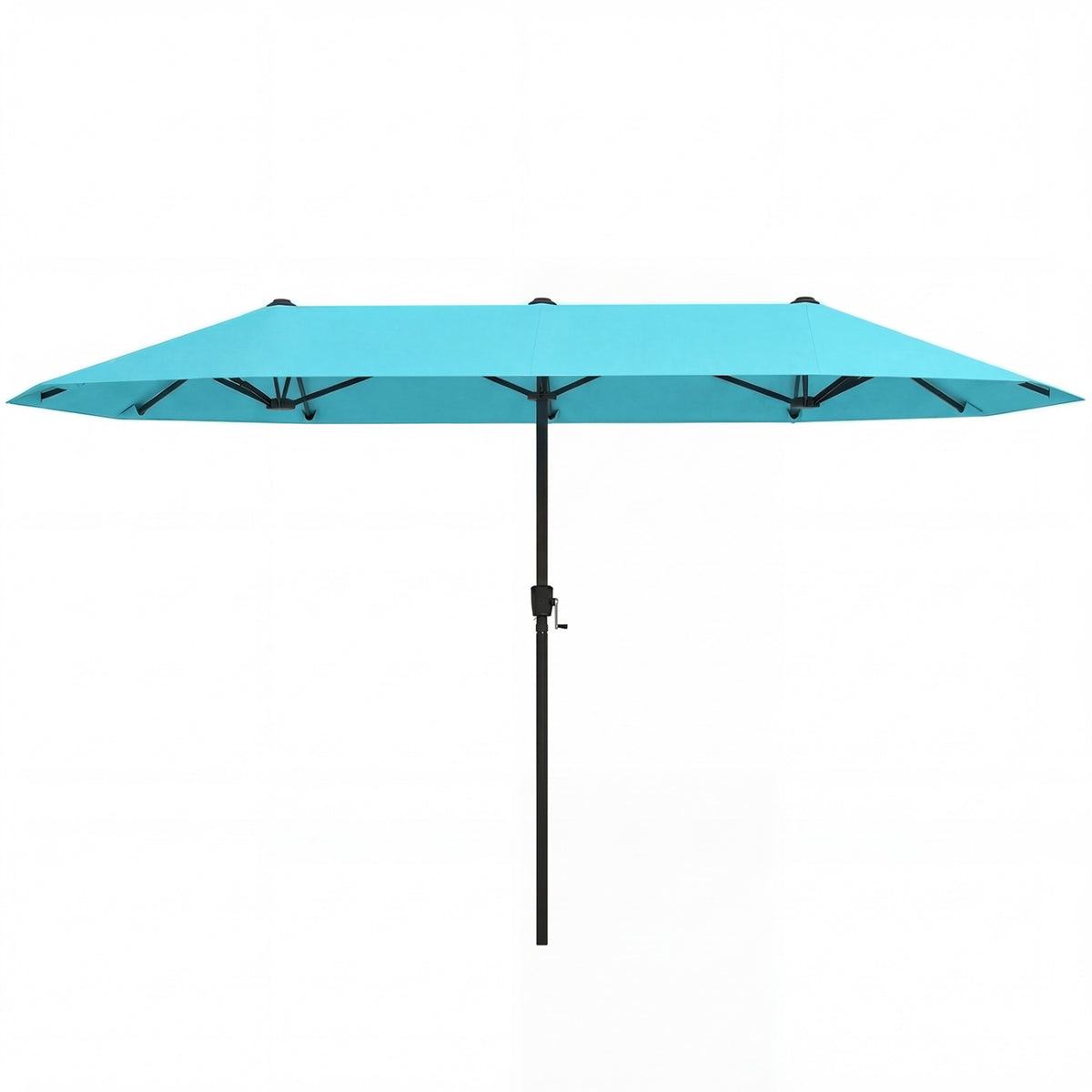 13 Feet Large Patio Umbrella Outdoor Double-Sided Table Market Umbrella with Crank Handle-Turquoise