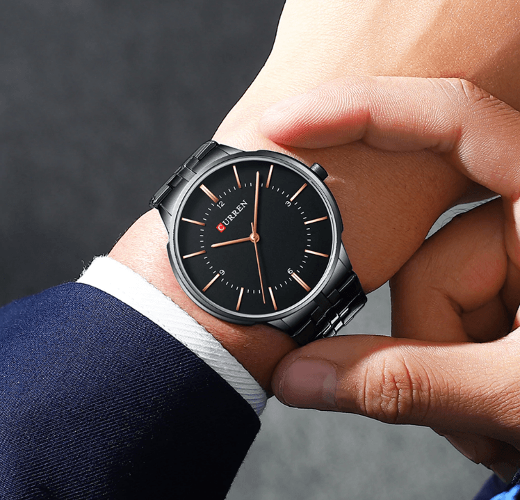 Men's Waterproof Watch With Shining Bracelet In Five Modern Designs Perfect Gift For Your Loved One