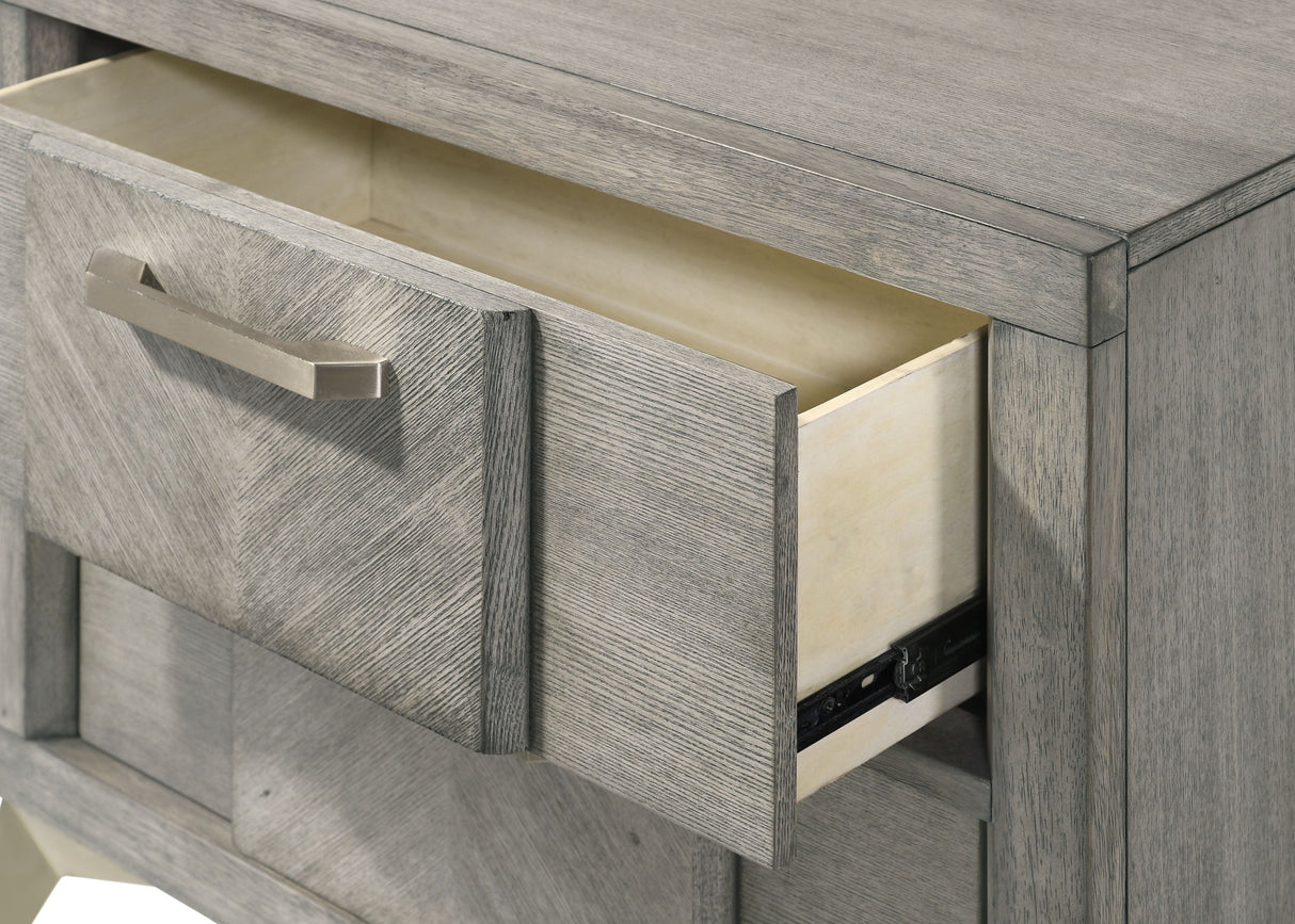 2 Drawer Night Bookmatched Veneers - Gray by Couch.com