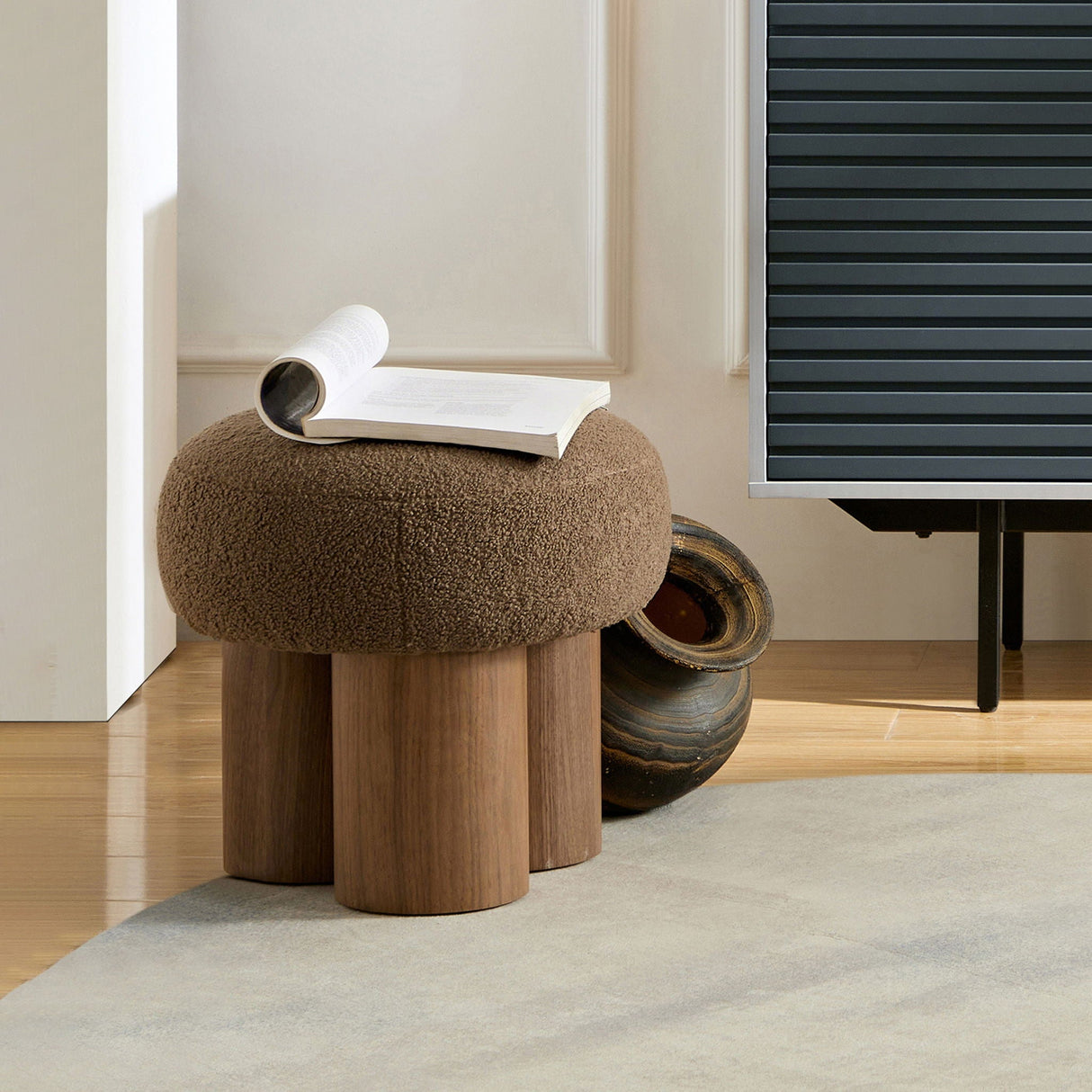 Versatile Mushroom Stool With Cushion by Couch.com