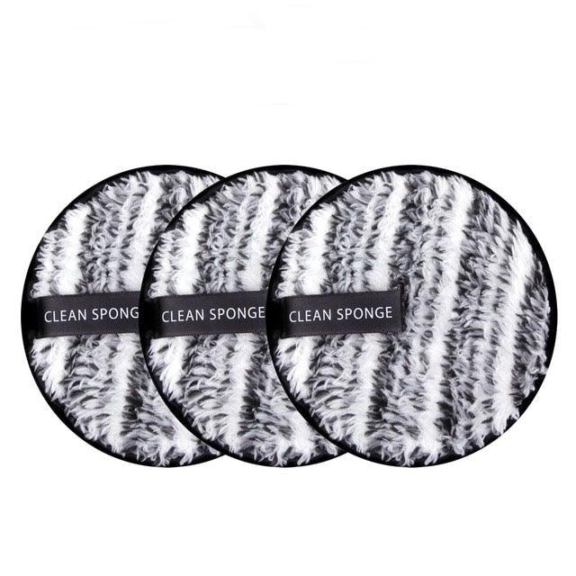 1/3PCS New Makeup Removal Sponge Flutter Wash Cotton Flapping Reusable Wet Sponge Face Puff Soft Natural Cleaner Premium Microfiber Cloth