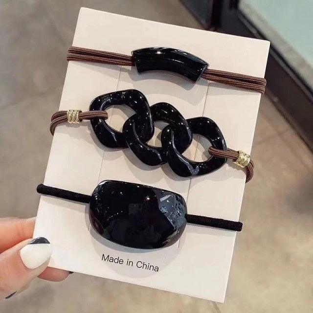 1/3Pcs/Set Women Scrunchie Hair Ties Ponytail Holder Headband Rubber Bands Fashion Elastic Hair Bands Hair Rope Gorgeous Hair Accessories For Women