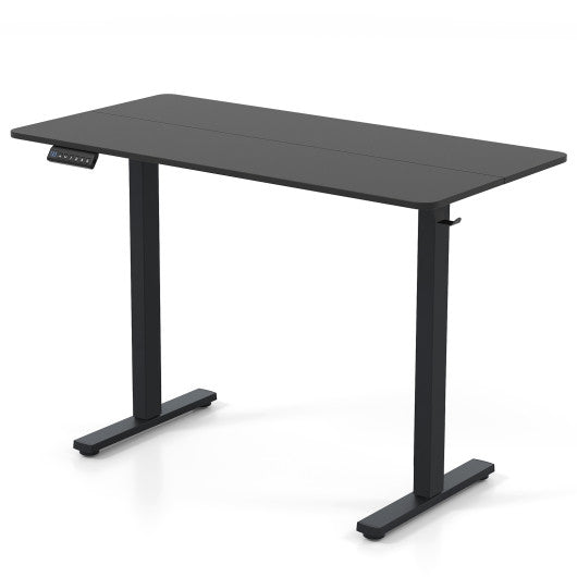 48 Inch x 24 Inch Ergonomic Electric Standing Desk with 3 Memory Settings for Home Office-Black