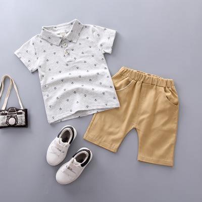 Modern Luxury Baby Boys T shirt And Shorts Anchor Printed Children's Clothing in Elegant Deisgn