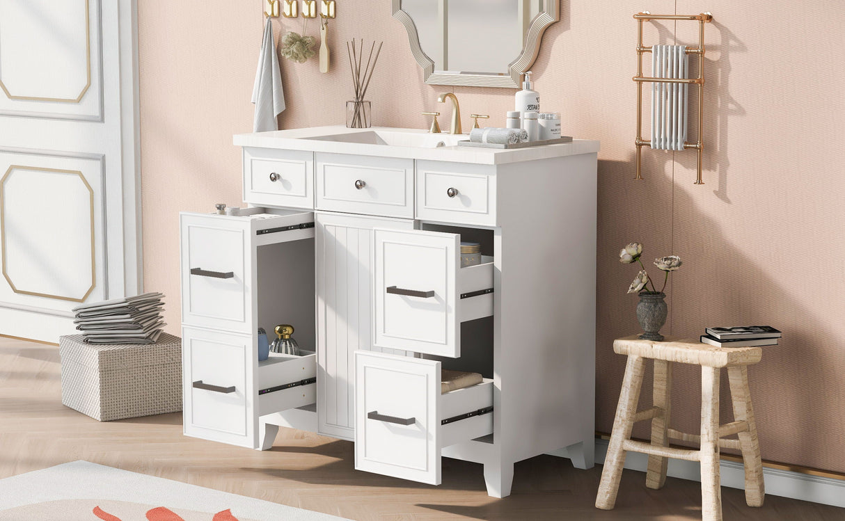 Bathroom Vanity Cabinet With Sink Top Combo Set, Single Sink, Shaker Cabinet With Soft Closing Door And Drawer by Couch.com