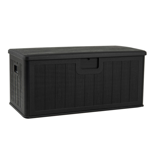 100 Gallon Large Deck Box with Lockable Lid for Patio-Black
