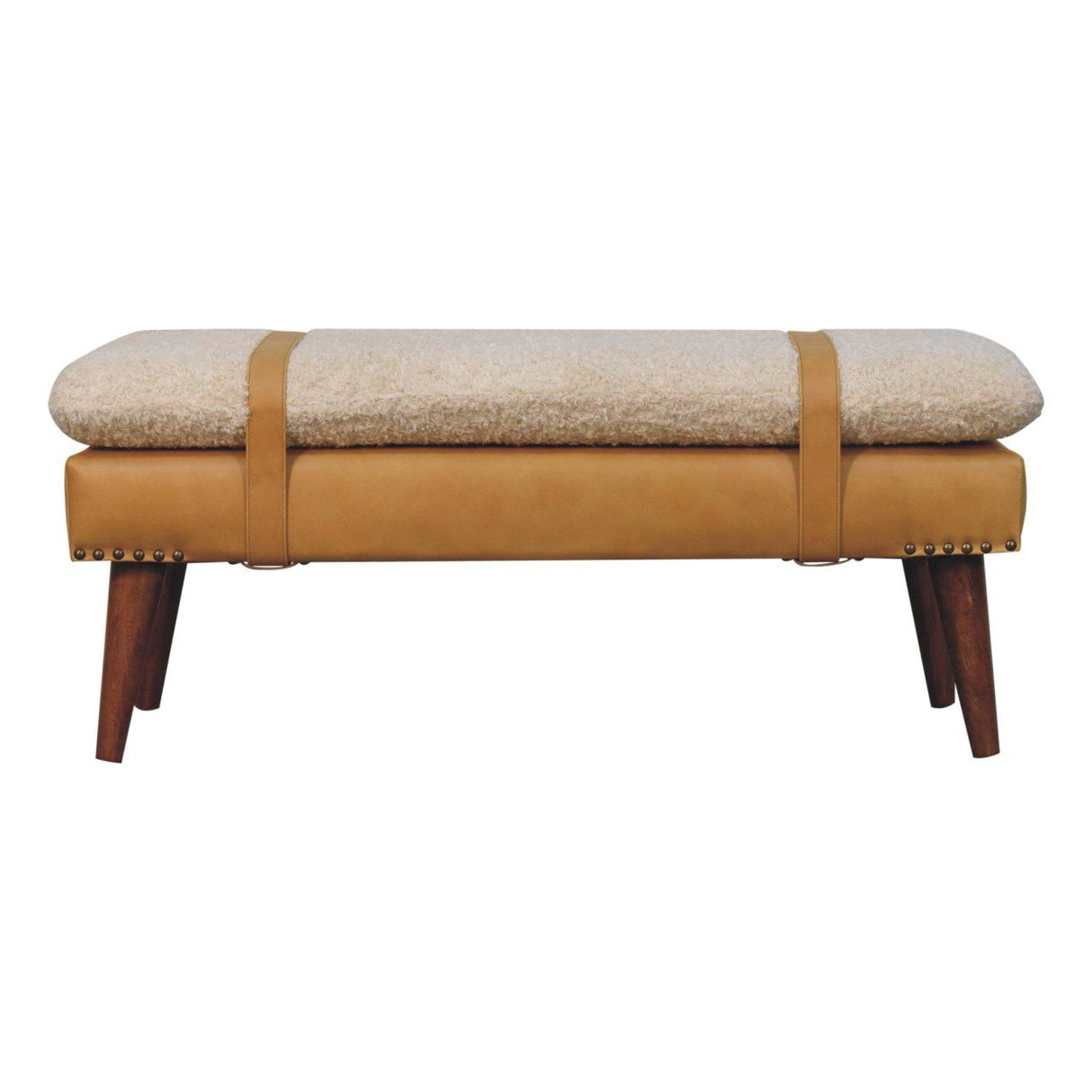 Boucle Leather Bench - Tan by Couch.com