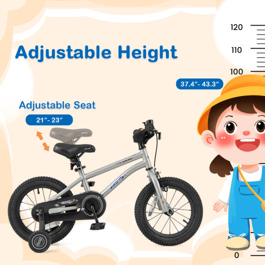 14-Inch Kids Bike Bicycle for Boys Girls 3-5 with High Carbon Steel Frame