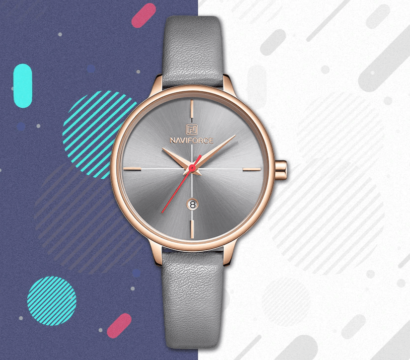 Women's Luxury Watch With Leather Belts Shiny Steel Case Scratch Resistant Glass Unique Design Perfect Gift