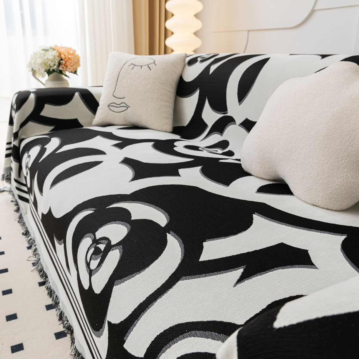 Chenille Sofa Cover Blanket, Couch Cover Blanket Throws for Couches Living Room Furniture Throw Covers