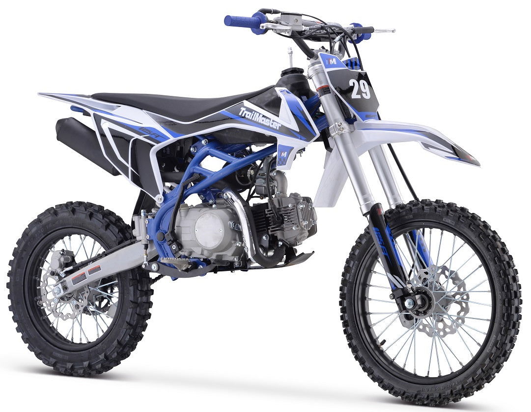 TrailMaster TM29 125cc Dirt Bike, Large Frame, 4-Speed Manual, with Electric Start (17/14), Ages 12 and up
