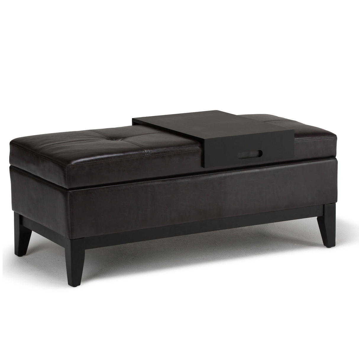 Oregon - Contemporary Storage Ottoman Bench With Tray by Couch.com