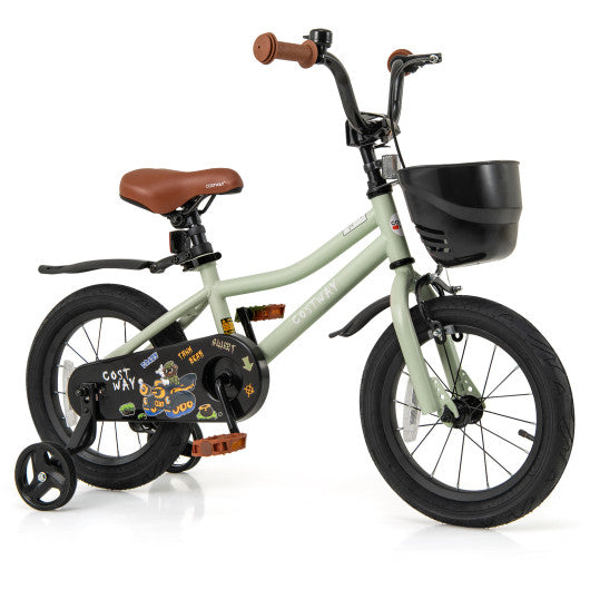 14-Inch Kids Bike Adjustable with Training Wheels for 3-5 Years Old