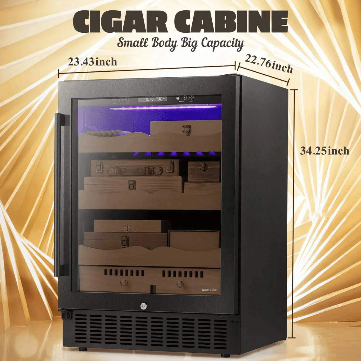 15 Inch Cigar Humidor Electric Humidor Silver Steel X5196