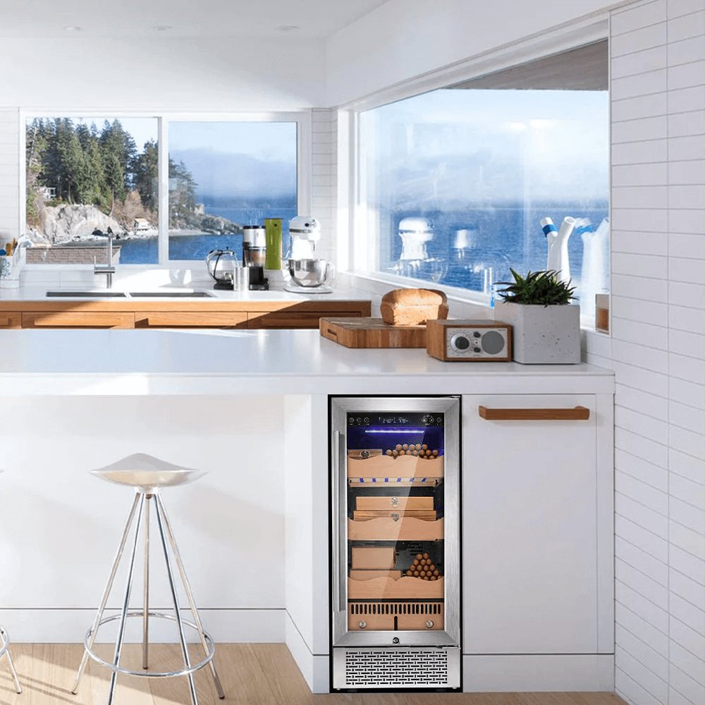 15 Inch Cigar Humidor Electric Humidor Silver Steel X5196