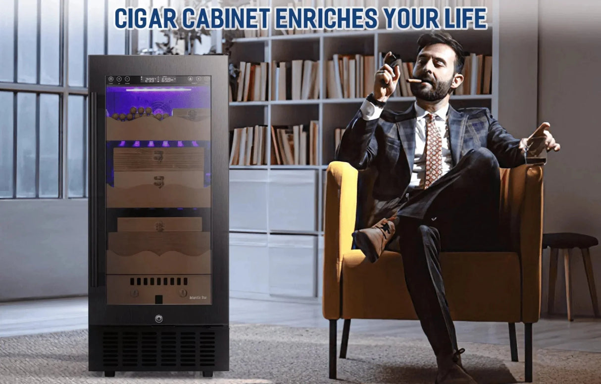 15 Inch Cigar Humidor Electric Humidor Silver Steel X5196