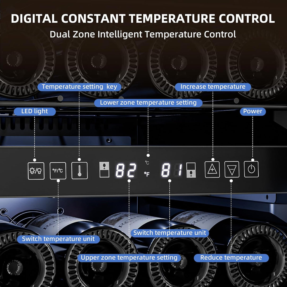 15 Inch Wine Cooler Refrigerator with Stainless Steel Double-Layer Tempered Glass Door W4888S