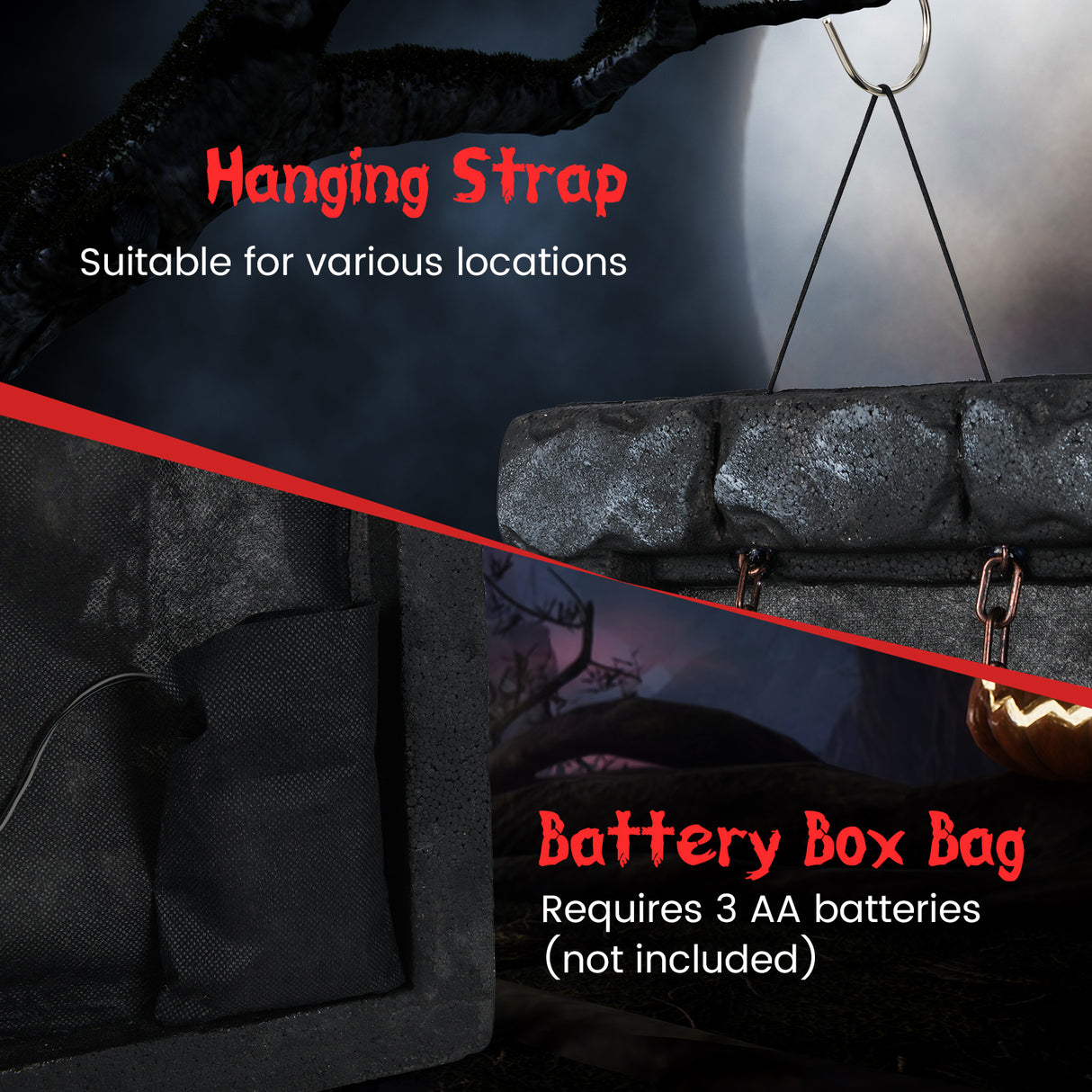 Halloween Hanging Animated Zombie Prisoner Decoration Sound-Activated