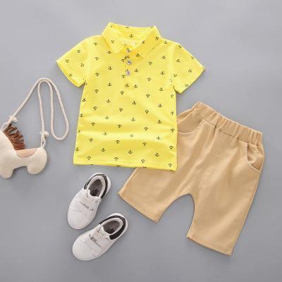 Modern Luxury Baby Boys T shirt And Shorts Anchor Printed Children's Clothing in Elegant Deisgn