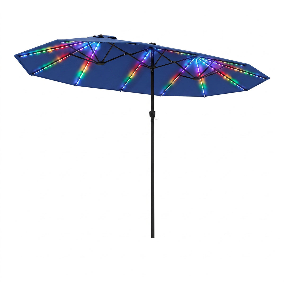 15.5FT Extra-Large Patio Umbrella 12 Reinforced Metal Ribs-Navy