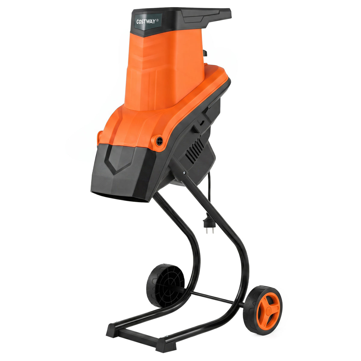 15-Amp Electric Wood Chipper Shredder Mulcher with 1.8 Inch Max Cutting Diameter-Orange