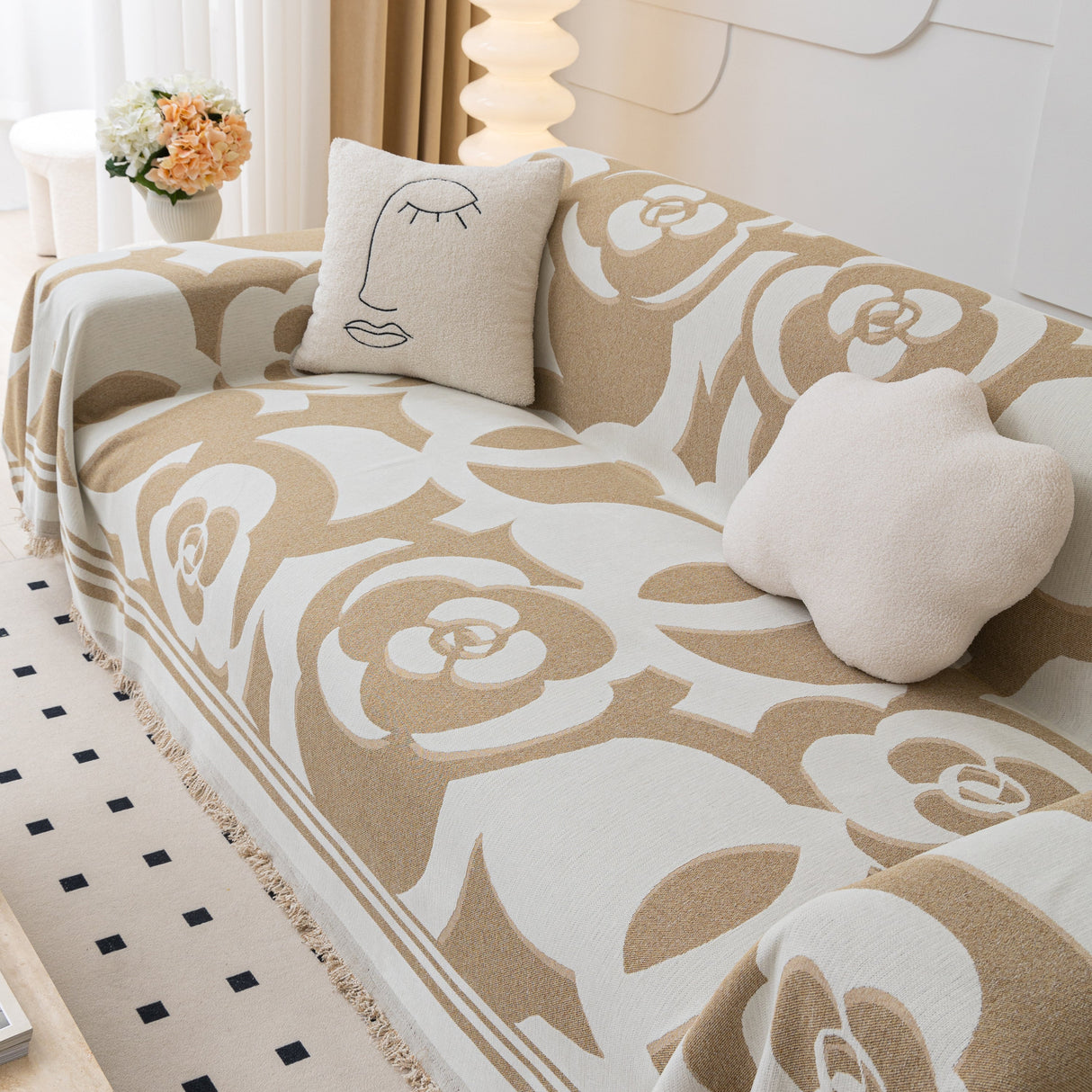 Chenille Sofa Cover Blanket, Couch Cover Blanket Throws for Couches Living Room Furniture Throw Covers