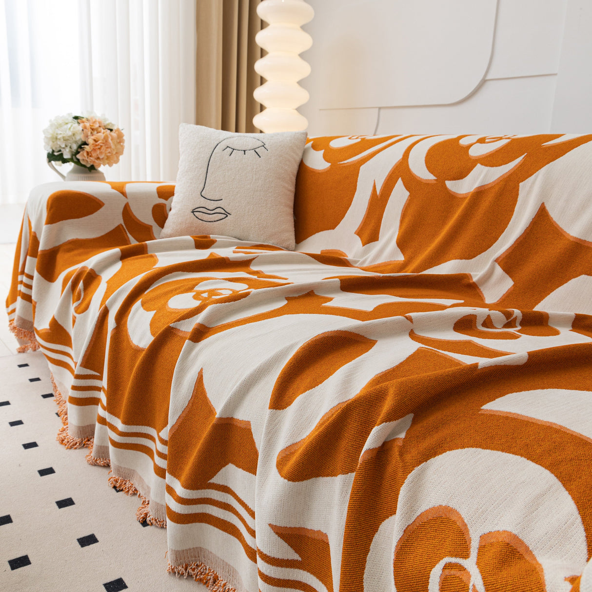 Chenille Sofa Cover Blanket, Couch Cover Blanket Throws for Couches Living Room Furniture Throw Covers