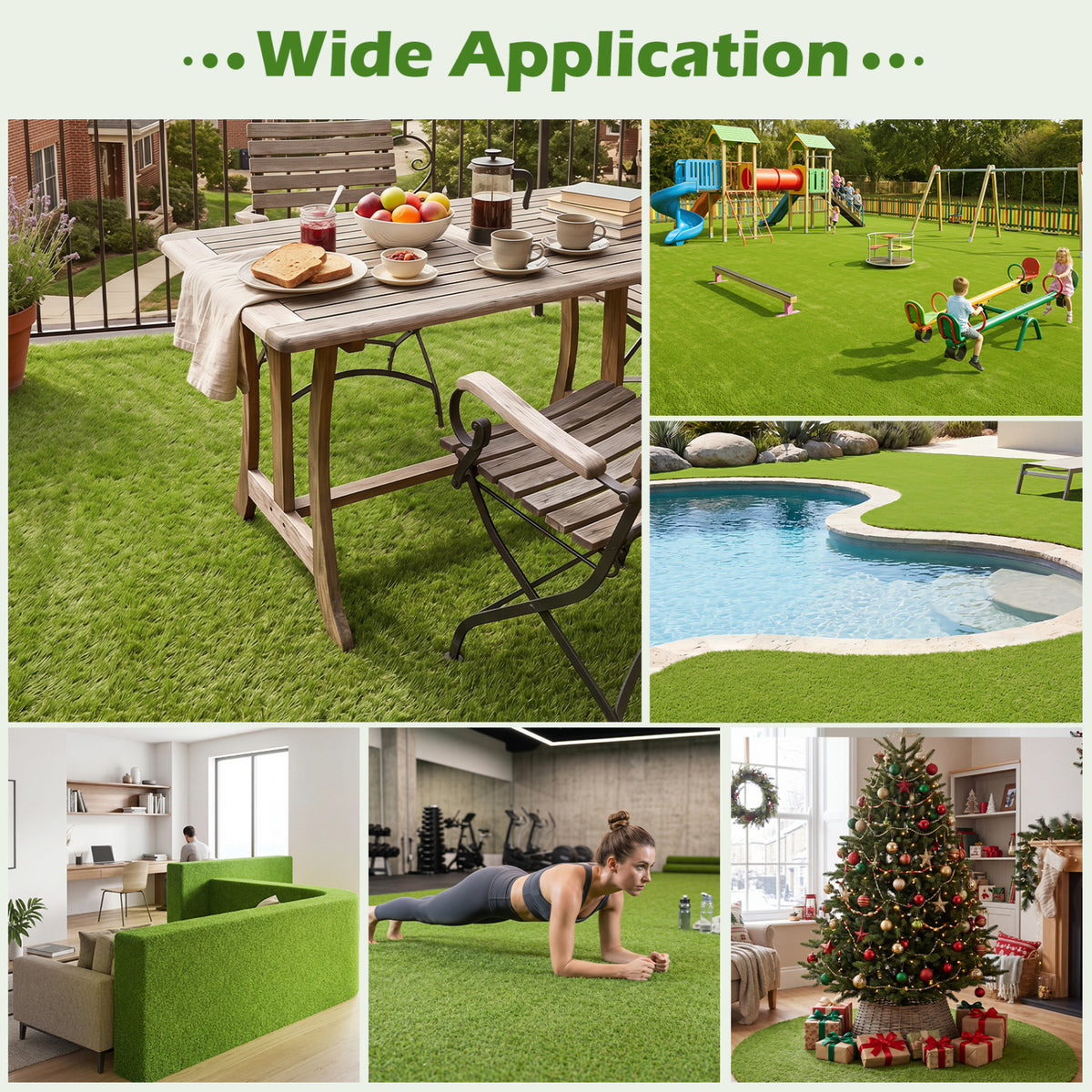 15 x 7 Feet Artificial Turf Rug with Low 0.75 inch Pile Height