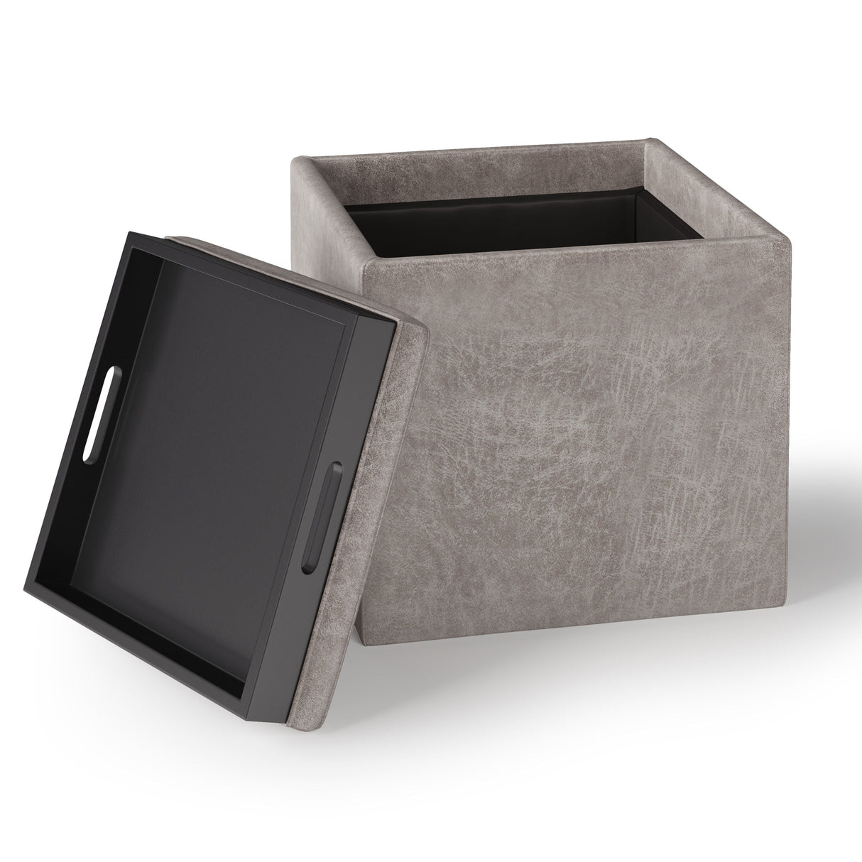 Rockwood - Upholstered Cube Storage Ottoman With Tray by Couch.com