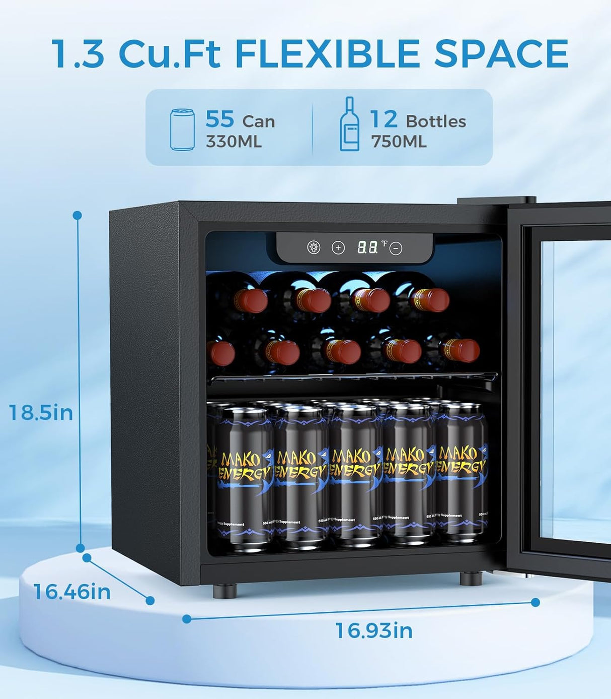 1.6 Cu.ft Mini Beverage Refrigerator and Cooler W5836H