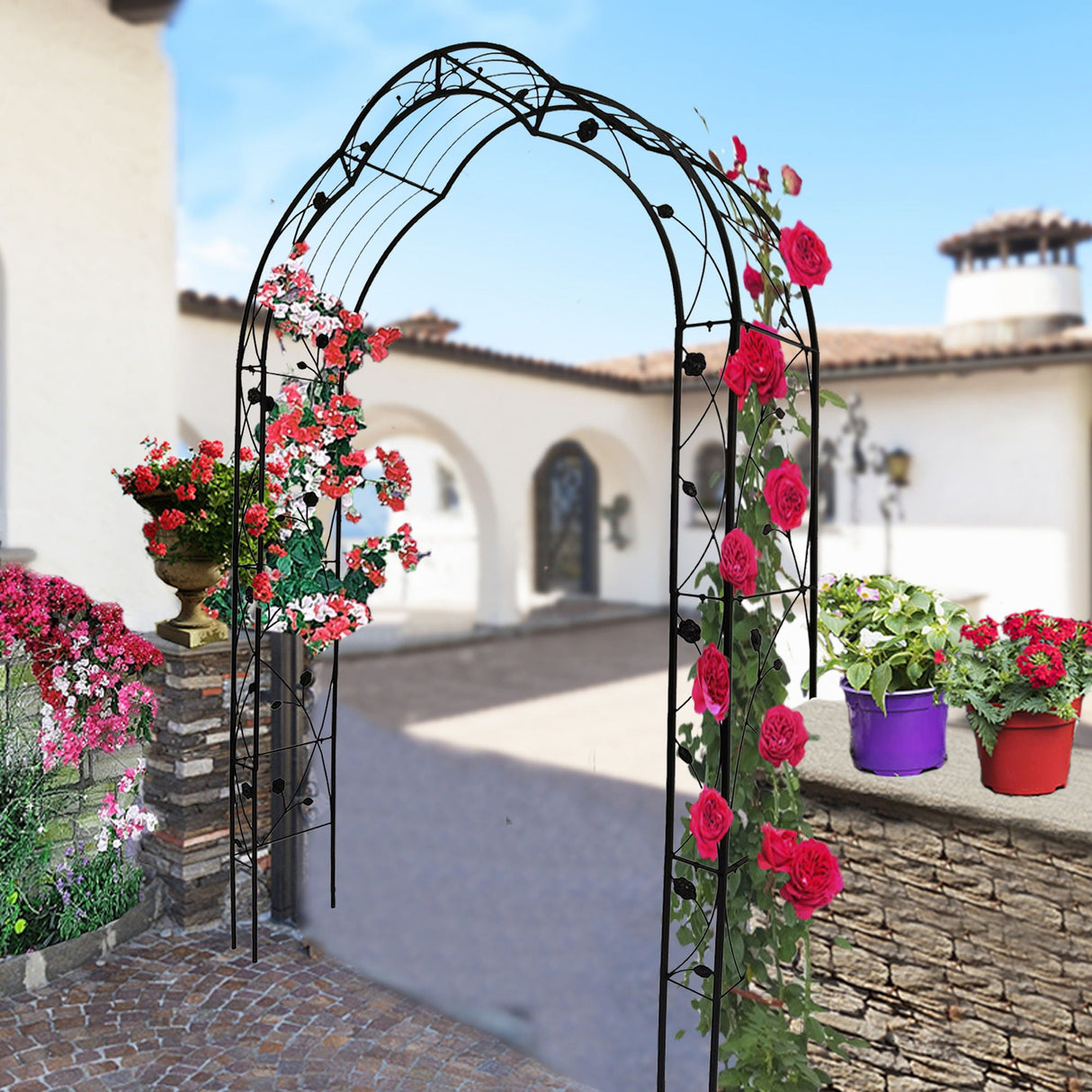 Metal Garden Arch Assemble Freely With 8 Styles Garden Arbor Trellis Climbing Plants Support Rose Arch by Couch.com