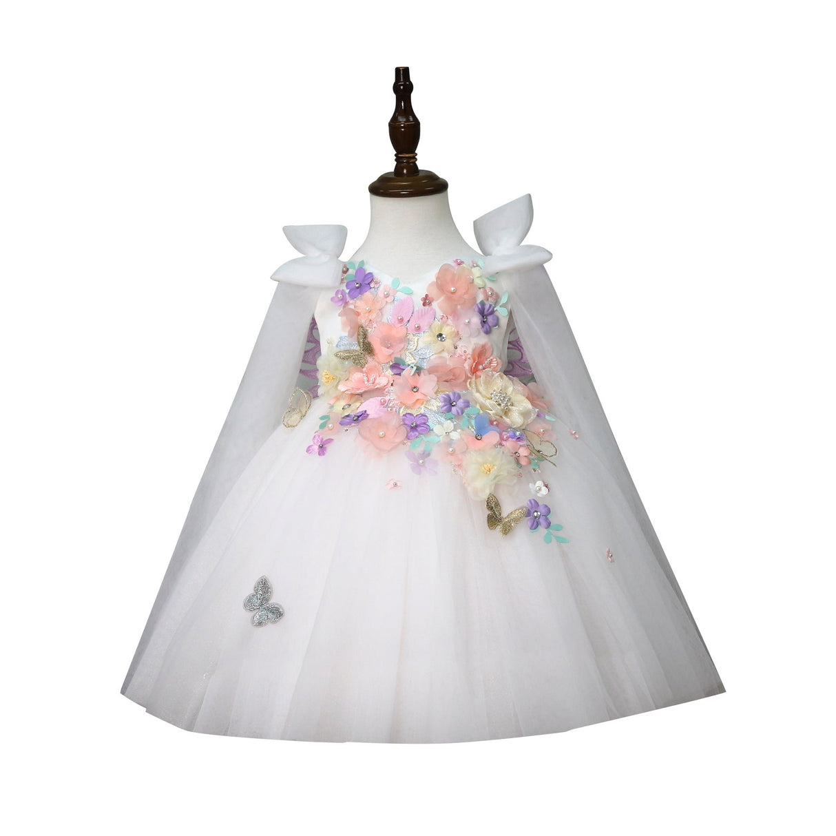 Children's Handmade Applique Dress White
