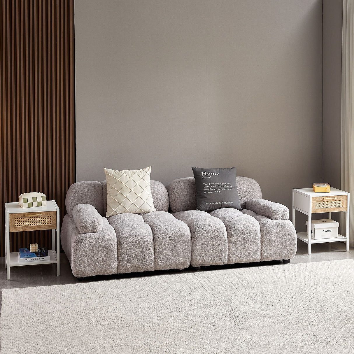 15.74" Rattan End Table With Drawer, Modern Nightstand, Metal Legs, Side Table For Living Room, Bedroom by Couch.com