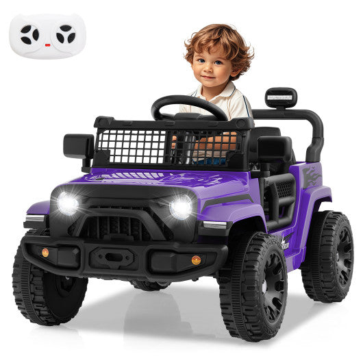 12V Kids Ride on Truck Car Battery Powered Electric Vehicle-Purple