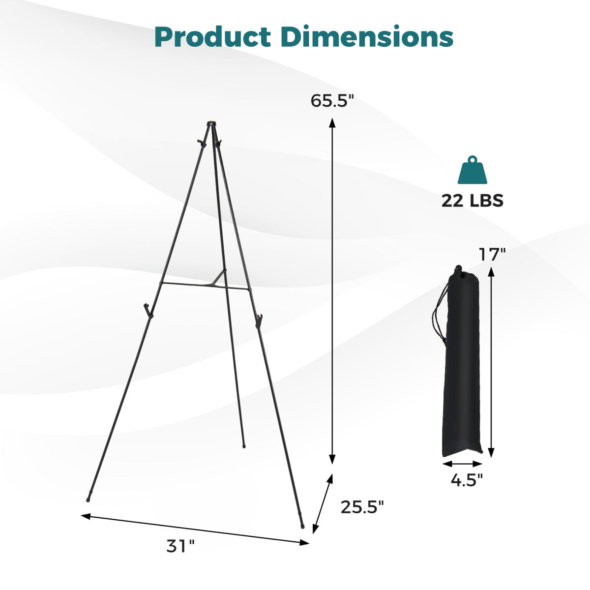 166 CM Metal Easel Stand Set 6-Pack-Black