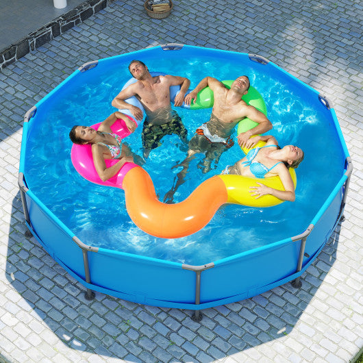 690/978/1158/1617 Gal Outdoor Family Swimming Pool with Metal Frame-12 ft
