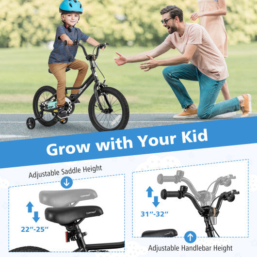 14 Inch Kids Bike Adjustable for 3-5 Years Old with Low-Step Frame