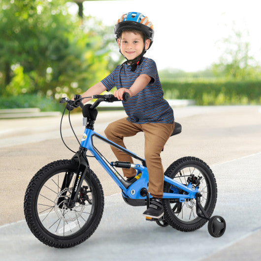 16 Inch Kids Bike Adjustable with Shock Absorber and Bell for Aged 4 to 7-16 inches