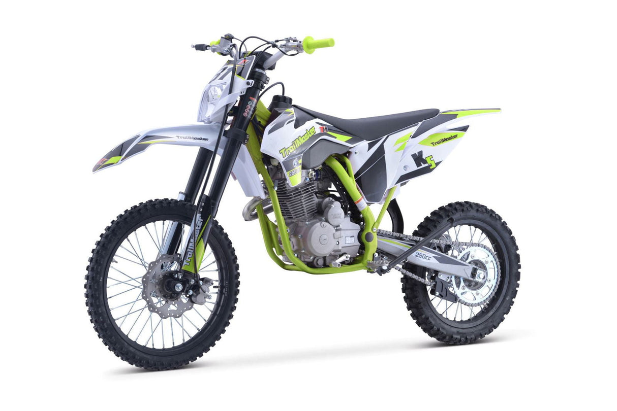 TrailMaster TM31 250cc Dirt Bike 5-Speed Manual Dual Disc Brakes, Electric Start with Kick backup (19/16)