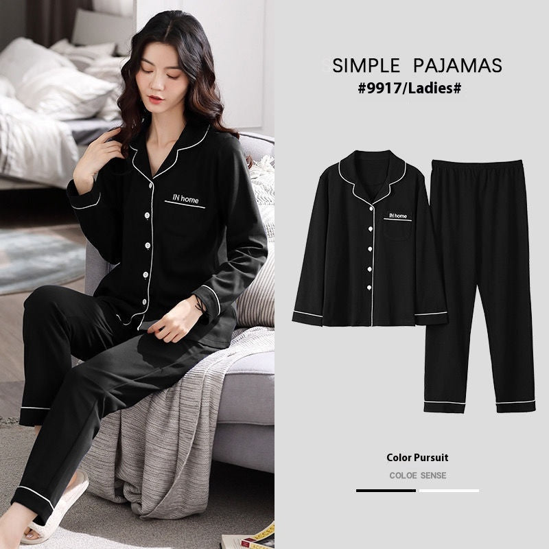 100% Cotton New Trendy Pajamas For Women Full Sleeves Pajamas Button Down Winter Sleepwear Set Women White Cotton Pajamas Women's Loose Size V-neck Home Suit Long Sleeve Wide Leg Pants Pajamas Casual Home wear