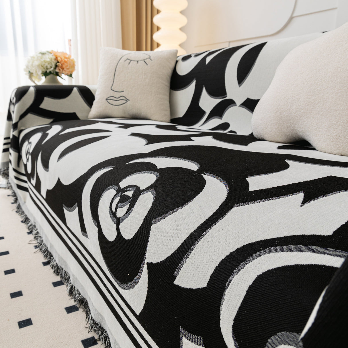 Chenille Sofa Cover Blanket, Couch Cover Blanket Throws for Couches Living Room Furniture Throw Covers