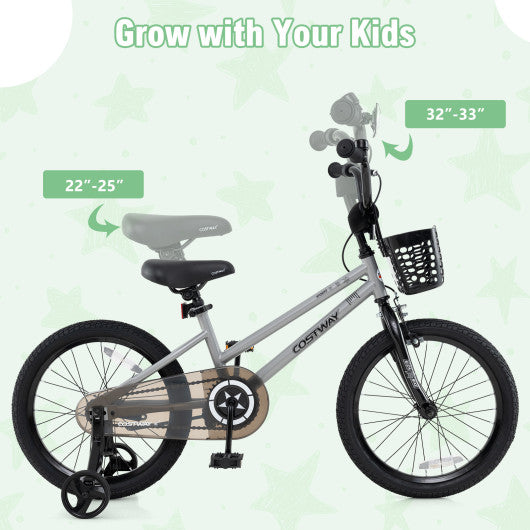12/14/18 Inch Kids Bike Adjustable with Transparent Chain Cover for 3-8 Years Old-16 inches
