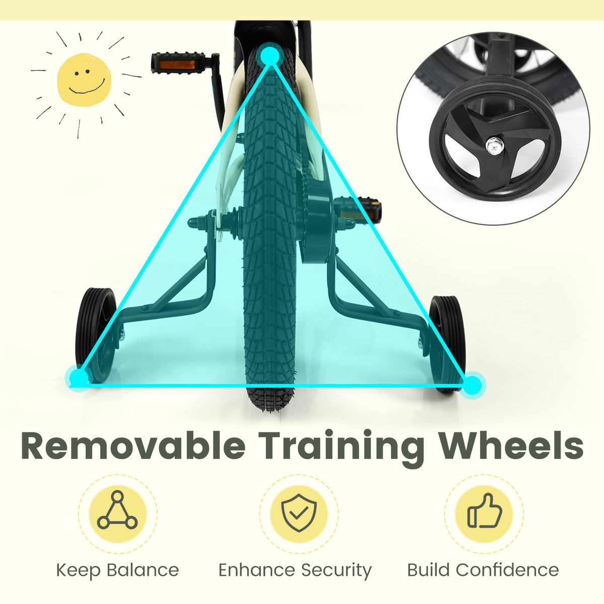 16 Inches Kids Bike Sport Bicycle with Removable Training Wheels